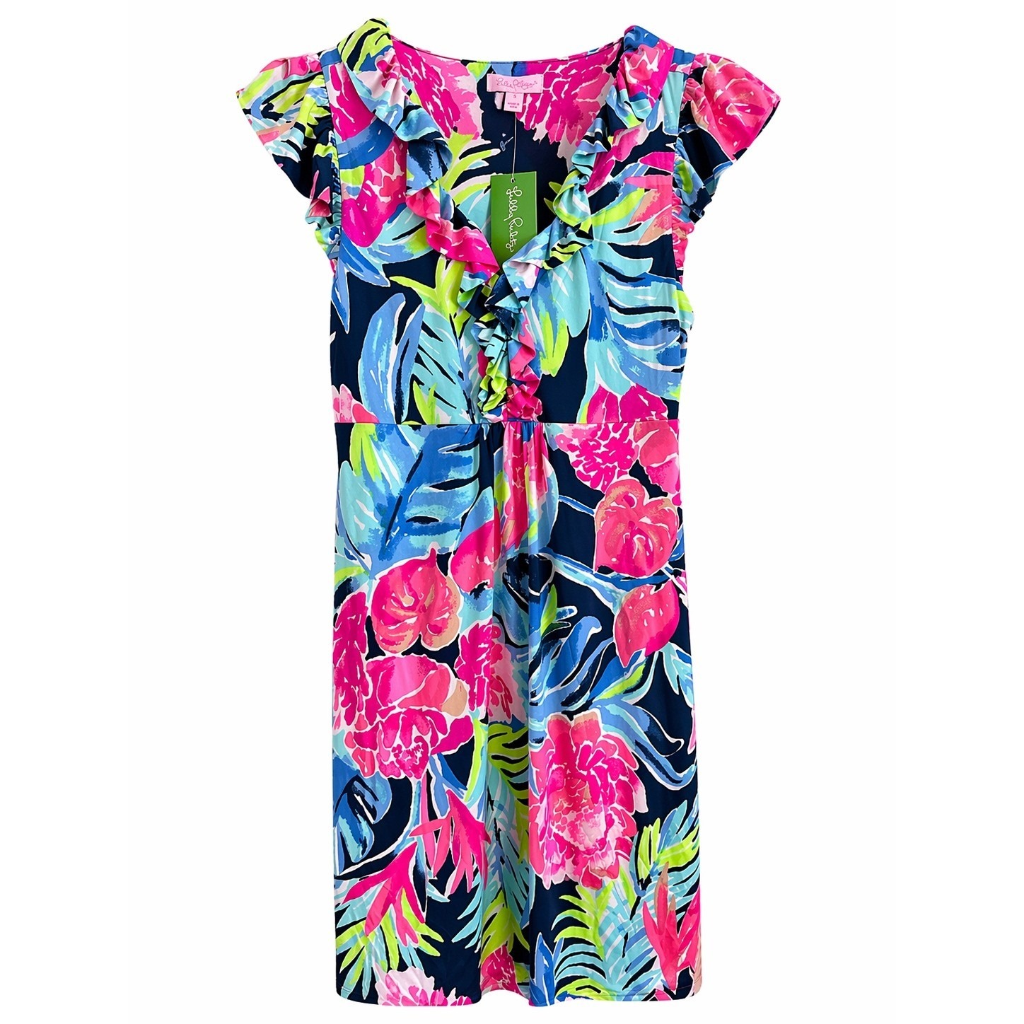 Lilly Pulitzer Clare Silk Jersey Dress M High Tide Tropicolada Nwt $258
